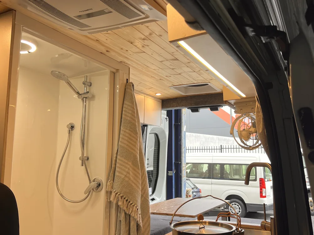 Portable shower and privacy setup