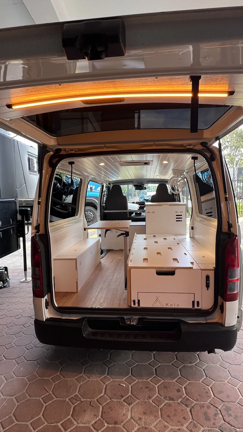 Vanbox Compact Roll-Out System in a compact Toyota Hiace