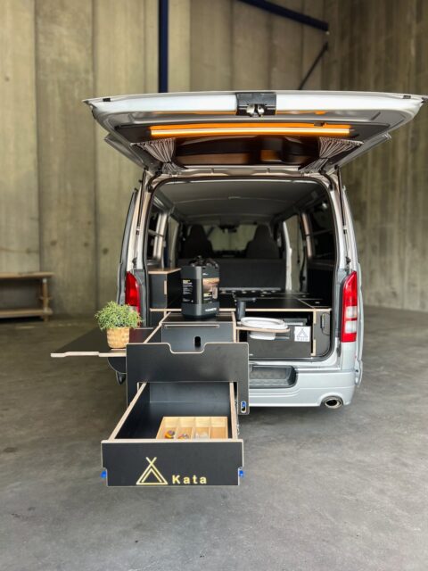 Meet our exclusive design for Toyota H200
Vanbox with 30L fridge Cavity 
330 height for a comfy dinning area 
Slim Side Cabinet 
Battery box 
Mood lights amber

#katahiace #toyotahiace #camperhiace #toyotacamper